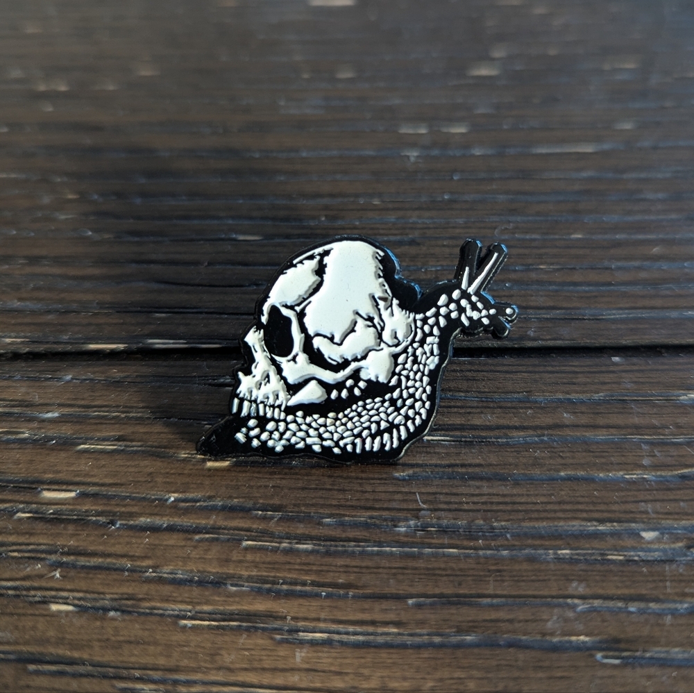 Snail with Skull Pin